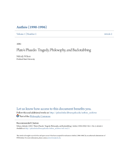 Plato`s Phaedo: Tragedy, Philosophy, and Backstabbing