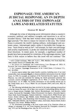 espionage: the american judicial response. an in depth analysis of