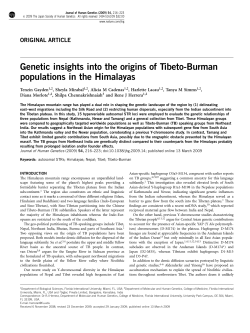 Genetic insights into the origins of Tibeto-Burman