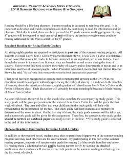 Required and Study Guide - Arendell Parrott Academy