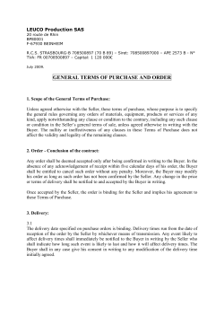 GENERAL TERM S OF PURCHASE AND ORDER