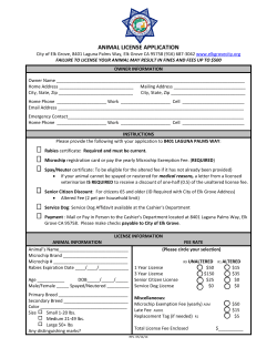 Animal License Application