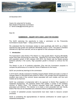 22 December 2014 Inquiry into using land for housing New Zealand