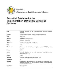 Draft Technical Guidance for INSPIRE