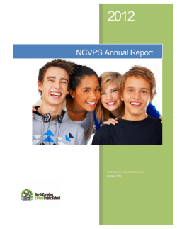 NCVPS Annual Report - North Carolina Virtual Public School