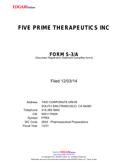 Five Prime Therapeutics, Inc.
