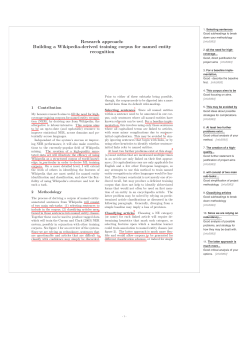 Building a Wikipedia-derived training corpus for named entity