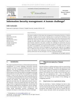 Information Security management: A human challenge?