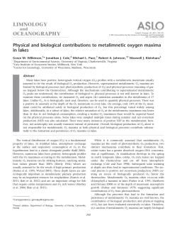 Physical and biological contributions to metalimnetic oxygen