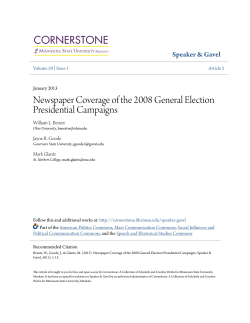 Newspaper Coverage of the 2008 General Election