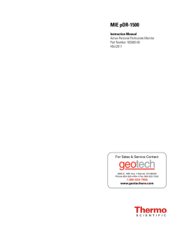 Thermo Scientific pDR-1500 Instruction Manual