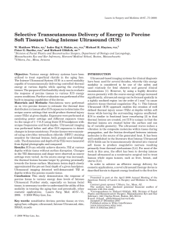 Selective transcutaneous delivery of energy to porcine