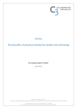 Hancock, C. (2011). The benefits for Physical Activity for Health and