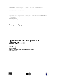 Opportunities for Corruption in a Celebrity Disaster