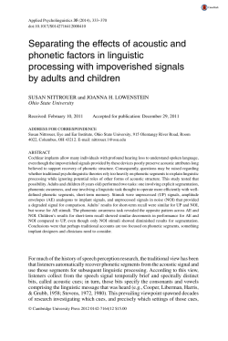 Separating the effects of acoustic and phonetic factors in linguistic