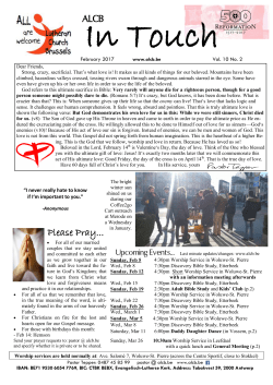 Strong, Crazy, Sacrificial - All Lutheran Church of Brussels