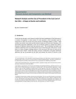 Network Analysis and the Use of Precedent in the Case Law of the