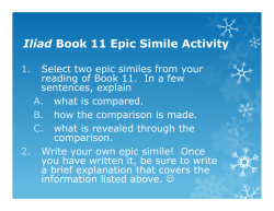 Iliad Book 11 Epic Simile Activity