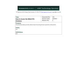 Title: How to Access the MSUE PFS Database Purpose Policy