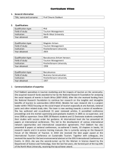 Curriculum Vitae 1. General information Title, name and surname