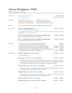 My full CV - Anton Beloglazov