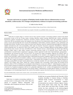 Enzymes and toxins in scorpions of Buthidae family Insulin