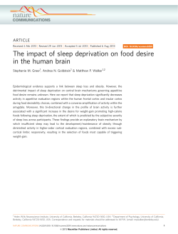 The impact of sleep deprivation on food desire
