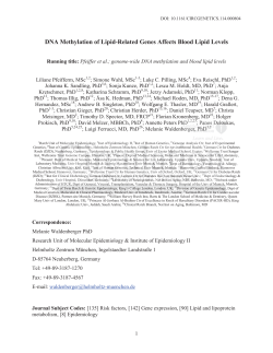 DNA Methylation of Lipid-Related Genes Affects Blood
