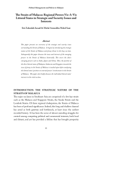 e Straits of Malacca: Regional Powers Vis-A