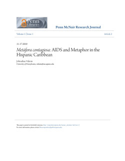 Met&aacute;fora contagiosa: AIDS and Metaphor in the Hispanic Caribbean