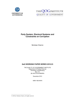 Party System, Electoral Systems and Constraints on Corruption