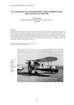 Five explanations as to who named Malta`s Gloster Gladiators Faith