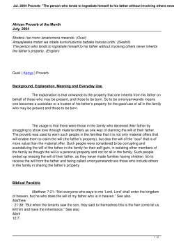 Jul. 2004 Proverb: "The person who tends to ingratiate