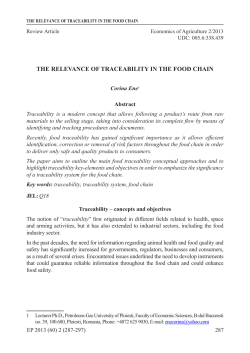 the relevance of traceability in the food chain