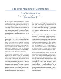The True Meaning of Community - Community Building Institute