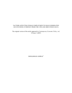 FACTORS AFFECTING FEMALE EMPLOYMENT IN MALE