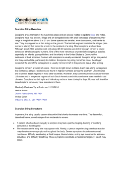 Scorpion Sting Overview Scorpion Sting Symptoms