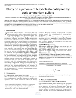 Study on synthesis of butyl oleate catalyzed by ceric ammonium