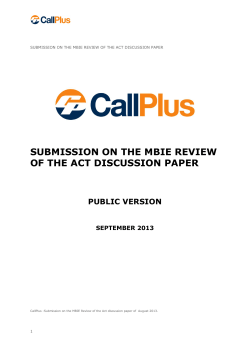 submission on the mbie review of the act discussion paper
