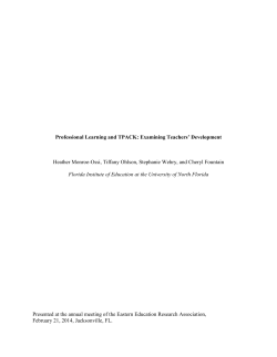 Professional Learning and TPACK