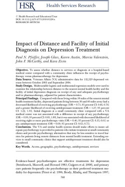 Impact of Distance and Facility of Initial Diagnosis on Depression
