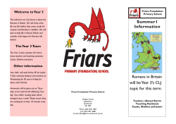 Summer1 Information Romans in Britain will be Year 3`s CLJ topic