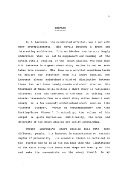 PREFACE DH Lawrence, the celebrated novelist