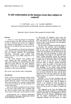 Is salt reabsorption in the human sweat duct