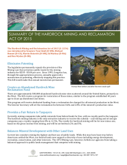 summary of the hardrock mining and reclamation act of