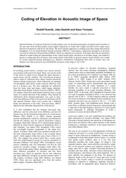 Coding of Elevation in Acoustic Image of Space