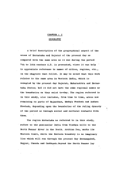 CHAPTER : I GEOGRAPHY A brief description of the geographical