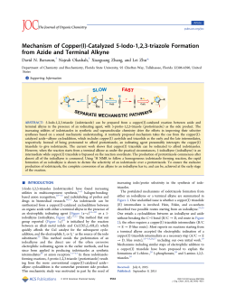Mechanism of Copper (I)-Catalyzed 5-Iodo-1, 2, 3