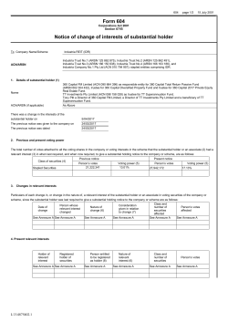 Change in substantial holding for IDR