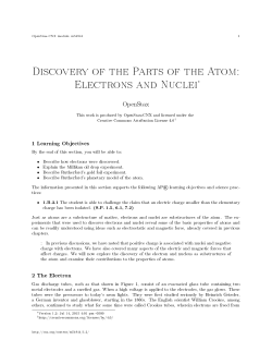 Discovery of the Parts of the Atom: Electrons and